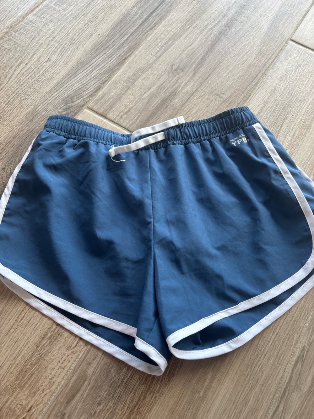 abercrombie kids Blue Athletic Shorts with White Trim